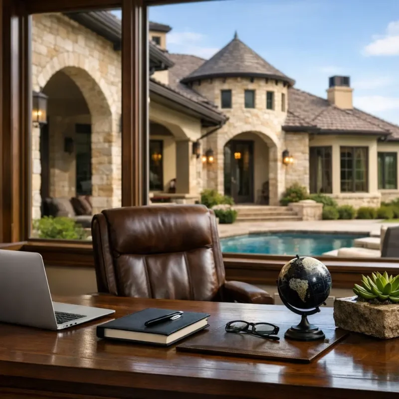 Home Office Design for a Texas Custom Home